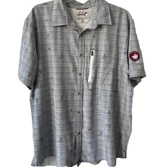 Canada Weathergear Mens Button Up Shirt Lightweight Hiking Vented Size Large - Picture 1 of 5